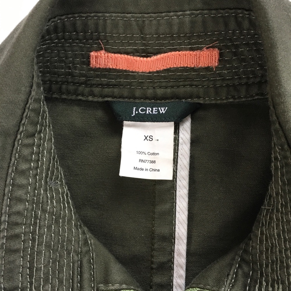J Crew Military Green Blazer Jacket 100% Cotton XS - Picture 6 of 8